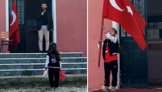 Konya daki bir okulda iki kişi 29 Ekim i kutladı